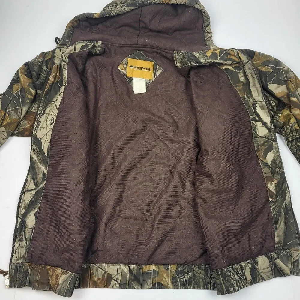 Whitewater Vintage Men’s Hunting Camo Jacket Insulated Hood M RealTree customize